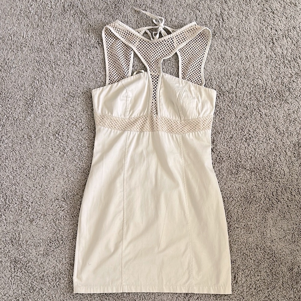 RINASCIMENTO MADE IN ITALY Elegant Cream Mini Dress - Picture 2 of 7